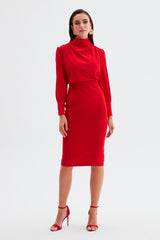 Mock Neck Blouse with Flared Sleeves