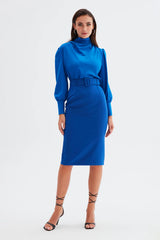 Mock Neck Blouse with Flared Sleeves