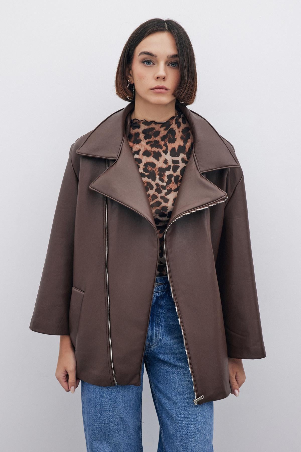 Veste en cuir décontractée