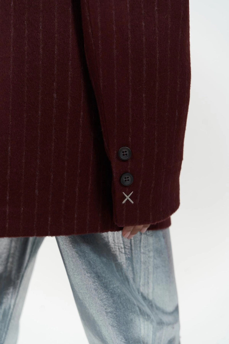 Blazer oversize à fines rayures