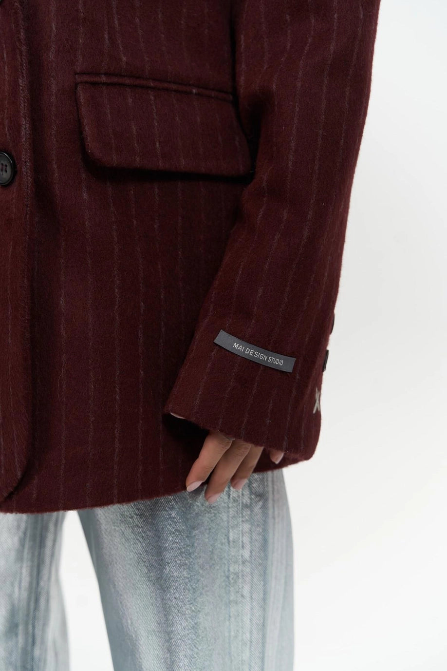 Blazer oversize à fines rayures