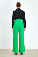 Pantalon large taille haute