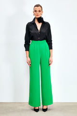 Pantalon large taille haute