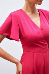 Combinaison à col en V et manches flottantes