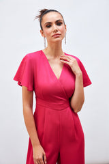 Combinaison à col en V et manches flottantes