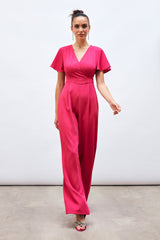 Combinaison à col en V et manches flottantes