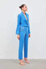 Pantalon slim avec chaîne latérale